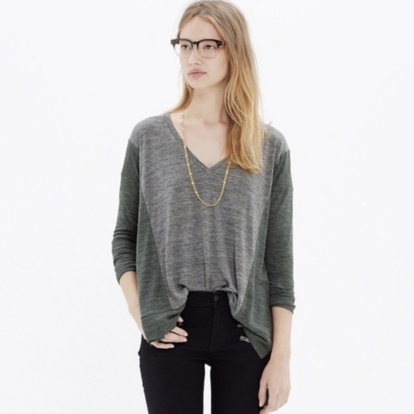 Madewell All-around color block long sleeve top - Picture 1 of 9